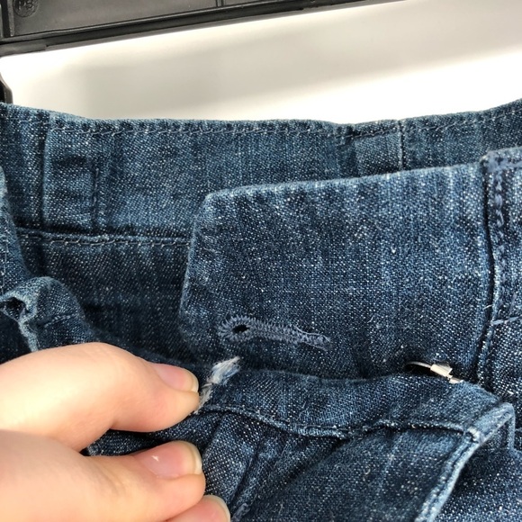 J.CREW Paper-Bag Pant Chambray Denim High Waist Tie Belt Pockets Pleated An054 0 - Picture 6 of 13